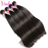 Vanlov Malaysian Straight Hair Extensions Human Hair Bundles No Tangle Natural Color Can Buy 1/3 Bundles Remy Human Hair Bundles