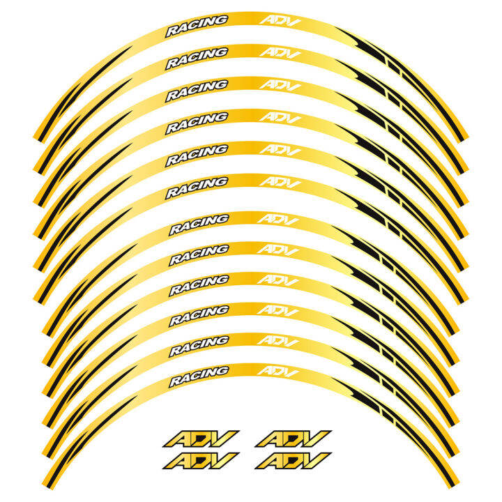 อุปกรณ์เสริมขอบดุมล้อมอเตอร์ไซค์สติ๊กเกอร์สะท้อนแสงสติ๊กเกอร์ลายมอเตอร์สำหรับฮอนด้าโฆษณา-adv150-adv160เทปกาว-adv750-adv350ขนาด14-13-นิ้ว