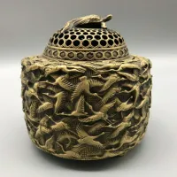 China Antique Collection Brass Baishou Tortoise Longevity Turtle Decoration