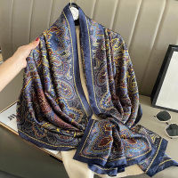 Floral printed scarf Womens fashionable silk scarf Long soft package Simulated silk shawl Womens beach scarf shawl headband2023