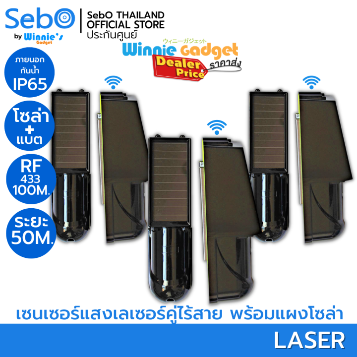 ราคาขายส่ง-sebo-laser-รั้วเลเซอร์กันขโมย-ระยะ-50-ม-แบบแผงโซล่าพร้อมแบตเตอรี่-ส่งสัญญาณไร้สายสู่ไซเลนระยะ-100-เมตร-ติดตั้งเองได้-ไม่ต้องเดิน