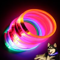 卐▣● Mini Safety Dog Collar Pet Supplies Anti-lost Rechargeable LED Night Flashing Luminous USB Charging Pet Dog Puppy Neck Collar