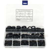 600Pcs Black Nylon Rubber Flat Washer Assortment Kit for M2 M2.5 M3 M4 M5 M6 M8 M10 M12 Plain Repair Washer Furniture Gasket Kit