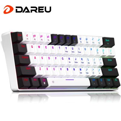 DAREU EK861S RGB แป้นพิมพ์แบบมีสาย61คีย์สวิตช์สีแดง ABS Keycaps N-Key Rollover ด้วยเท้าแม่เหล็ก