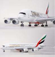 Emirates A380 47cm Airplane Model with LED Light(Touch or Sound Control) ทำด้วยเหล็ก มีฐานตั้งโชว์ Scale 1:150  - ของขวัญ ของเล่น  ของตั้งโชว์ในบ้านหรือที่ทำงาน