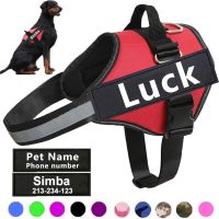 Dog Harness NO PULL Reflective Breathable Adjustable Pet Harness For Dog Vest ID Custom Patch Outdoor Walking Dog Supplies Collars