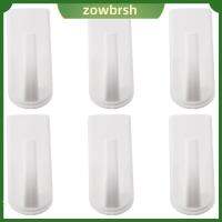 ZOWBRSH 6Pcs สีขาวขาว ตะขอติดด้วยตนเอง พลาสติกทำจากพลาสติก ไม่มีการเจาะ ตะขอแขวนผ้าเช็ดตัว ทนทานต่อการใช้งาน ง่ายต่อการติดตั้ง ตะขอเหนียวพลาสติก สำหรับห้องครัวห้องน้ำ