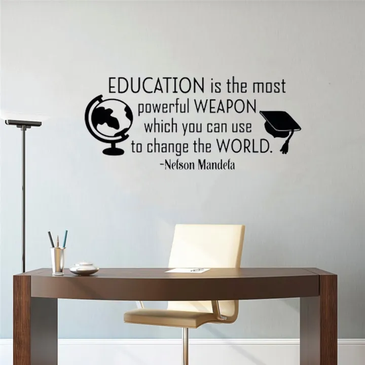 HD Inspirational Wall Decal Quote Education Is The Most Powerful Weapon