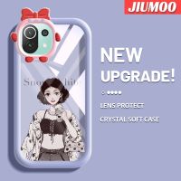 เคส JIUMOO สำหรับ Xiaomi 11 Lite 5G 11 Lite 5G Ne เคสแฟชั่นอินเทรนด์เด็กสาวสีสันสดใสนิ่มสำหรับเลนส์กันกระแทกแบบใสเคสมือถือป้องกันซิลิโคนเรียบง่ายฝาครอบความคิดสร้างสรรค์โปร่งใส