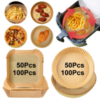 50pcs Disposable Air Fryer Parchment Paper Liner Oil-proof Water-proof Papers Tray Non-Stick Baking Mat for AirFryer