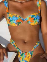Push Up Bikini Micro Bikinis Set 2023 Womens Swimsuit Sexy Female Swimwear Floral Bathing Suit Thong Biquini Swimming Suits