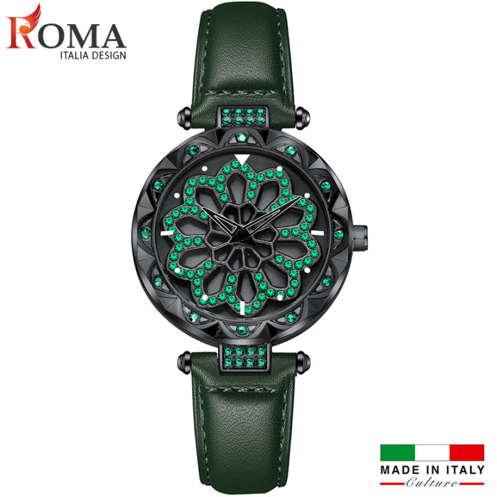 Đồng hồ nữ ROMA WEMIE ITALIA XOAY 360 Dây Da Cao Cấp - Đồng hồ nữ hàn