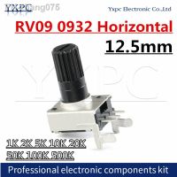 10pcs RV09 Horizontal 12.5mm Shaft 3pin Potentiometer B102 1K 2K 5K 10K 20K 50K 100K 500K B103 B503 0932 Adjustable Resistor