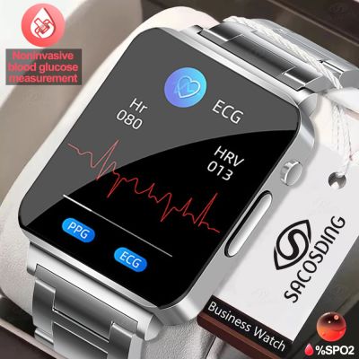 2023 Smartwatch น้ำตาลในเลือด ECG + PPG การตรวจสอบความดันโลหิตสมาร์ทวอท์ชอุณหภูมิร่างกายสำหรับสายรัดข้อมือฟิตเนสนาฬิกาผู้หญิงผู้ชาย