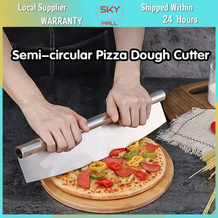 Semi-circular Pizza Dough Cutter Stainless Steel Sharp Rocker Blade ...