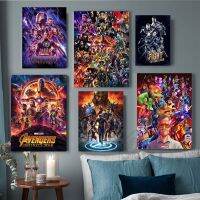 Frameless Avengers End Game Canvas Print เหมาะสำหรับตกแต่งห้องนั่งเล่นของขวัญที่สมบูรณ์แบบสำหรับแฟนหนัง1007