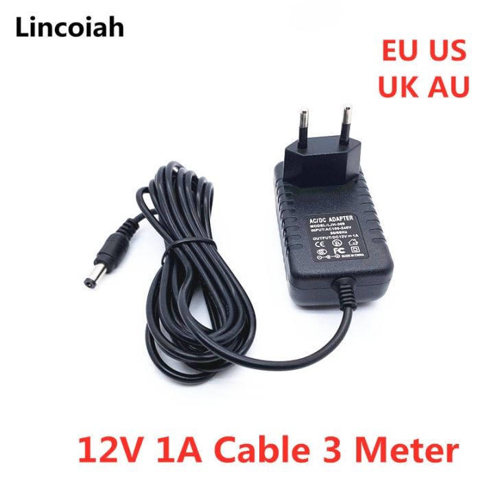 Cable 3 Meter Line Ac 100 240v Dc 12v 1a 1000ma Acdc Adapter 12 V Volt Charger Power Supply For 1577