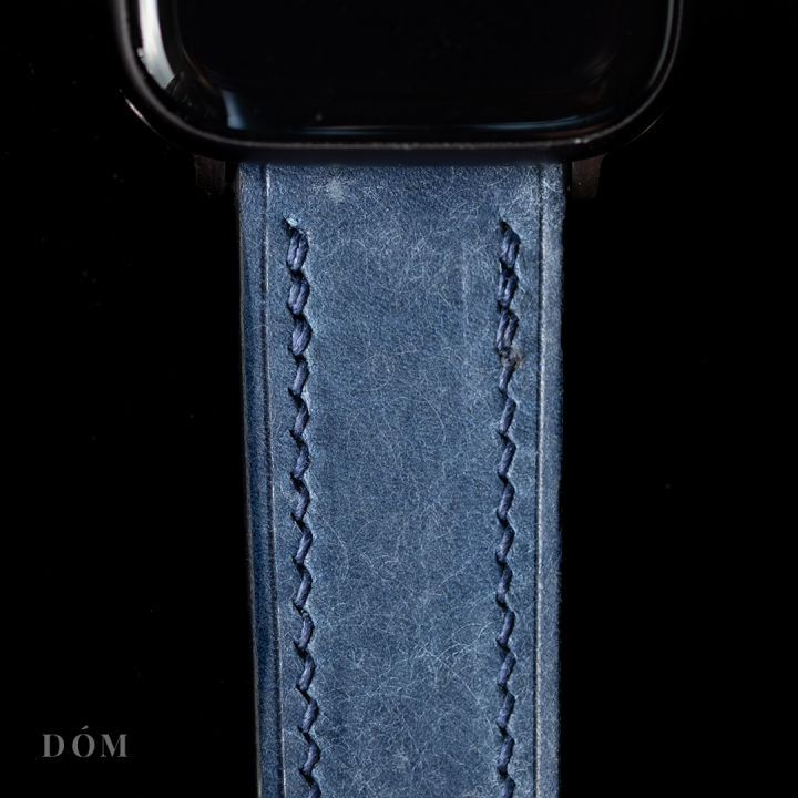 สายนาฬิกา-apple-watch-dom-type-03-cobalt-blue-สายนาฬิกาหนังแท้-german-deep-grain-สายแอปเปิ้ลวอชหนังแท้