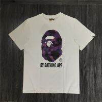 Bape เสื้อยืดแขนสั้นผ้าฝ้ายพิมพ์ลายพรางมนุษย์วานรเยี่ยมแบรนด์ญี่ปุ่นคู่ลำลองขนาดใหญ่เสื้อยาวถึงก้นเสื้อครึ่งแขน