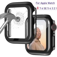 Glass+Cover For Apple Watch case 8 7 6 SE 5 3 iWatch Accessorie Screen Protector Apple watch serie 45mm 40mm 41mm 44mm 42mm 38mm