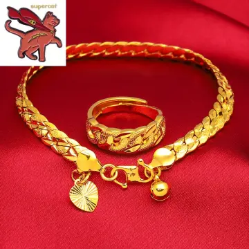 22k Solid 916 Gold Cowboy Bracelet Pure 22k Gold - Etsy Singapore
