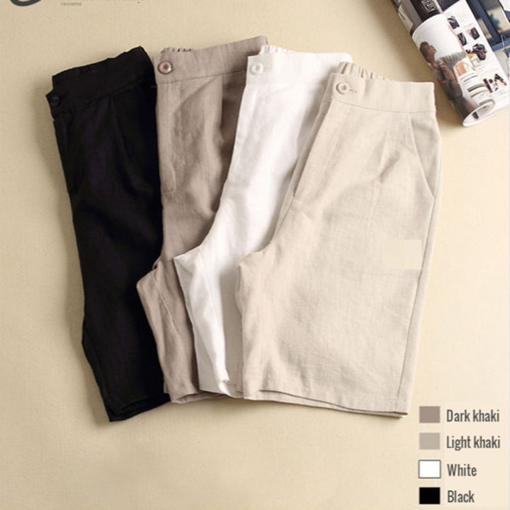 board-shorts-cotton-and-linen-female-large-size-2021-summer-new-korean-version-of-thin-section-high-waist-casual-wide-leg-shorts