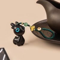 ☄✒ Creative Ebony Key CHAIN ​​Safe Travel Deer Car CHAIN ​​Simple ผู้ชายและผู้หญิงเชือกทอมือพวงกุญแจ