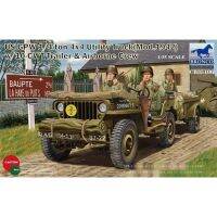 Bronco-มูลค่าประมาณ1/35 GPW Tons ของอเมริกา Willis รถจี๊ป CB35106รถพ่วงและ3กลุ่มของเล่นแบบชุดสะสมประกอบที่ได้รับการฟื้นฟูเป็นอย่างดี