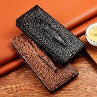 【CW】 Crocodile Genuine Leather Flip Case For Nokia 5.1 6.1 7.1 8.1 Plus Business Phone Cover