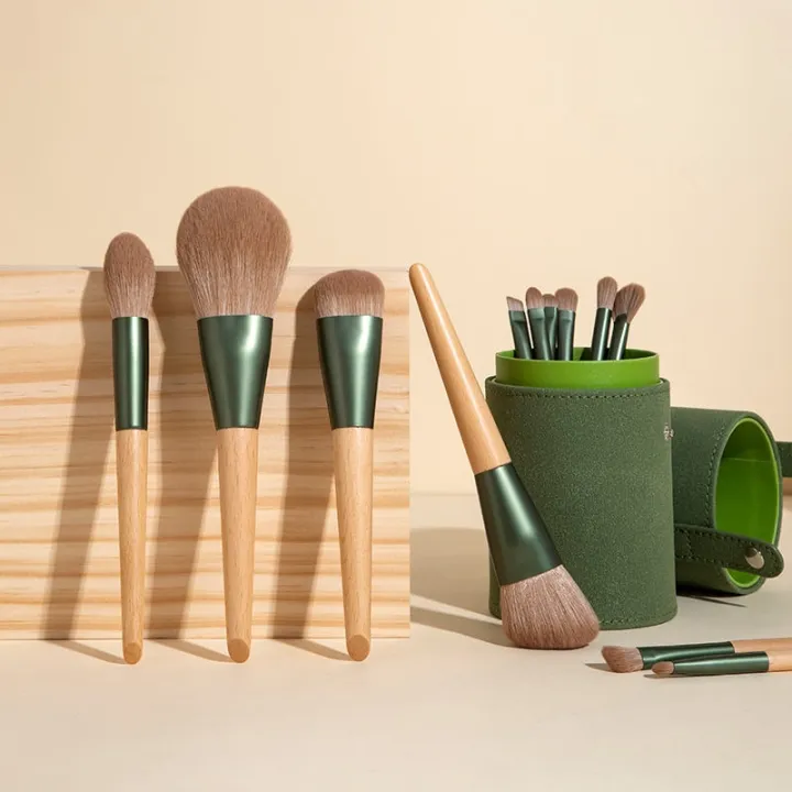 high-end-original-green-radish-cangzhou-12pcs-makeup-brush-set-complete-storage-bag-bucket-loose-powder-foundation-blush-eyeshadow-brush-super-soft