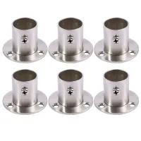 6X Closet Wardrobe 22mm Dia Pipe Hanging Rail Rod End Support Bracket