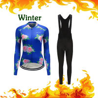 Women Thermal Cycling Jersey Winter Fleece Road Bike Clothing Bicycle Triathlon Uniform Clothes Skinsuit Kit Bib Pant Suit Dress