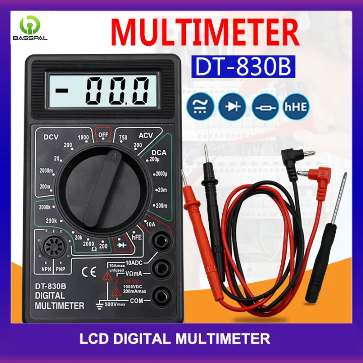DT830B LCD Digital Multimeter AC DC 750 1000V Voltmeter Ammeter Ohm