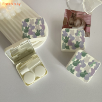 Fresh sky กล่องใส่คอนแทคเลนส์พิมพ์ลายกระต่ายน่ารักสำหรับเด็กผู้หญิงชุดใส่คอนแทคเลนส์แบบพกพา