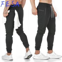 FESA กีฬา Casual Jogger กางเกงผู้ชายผ้าฝ้ายฟิตเนส Jogging Sweatpants ยิมออกกำลังกาย Slim Seluar Lelaki Panjang