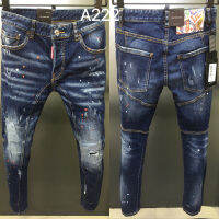 Factory Outlet New A222 Personal Paint Point Stitching MenS Denims Towers Second -Perlier White Bai Bite Jeans European