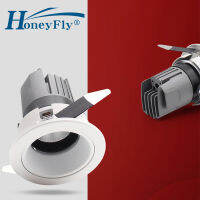 HoneyFly ซัง LED ป้องกันแสงสะท้อนลงแสงเพดาน AC85-265V 5วัตต์7วัตต์10วัตต์ฝังโคมไฟจุดสำหรับห้องนั่งเล่นโรงแรมห้องนอน *