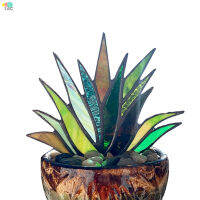 TAC Suncatcher Stained Agave Plant ดอกไม้หม้อเครื่องประดับ Home Handmade Craft สำหรับ Garden Yard กลางแจ้งในร่มโต๊ะ