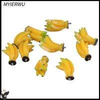 MYIERWU 20pcs กว้าง19มม. เครื่องประดับรูปกล้วยขนาดเล็ก หนา15มิลลิเมตร สีเหลืองทาเล็บ เลียนแบบอาหารกล้วยผลไม้สีเหลือง Micro Model Charms แข็งแรงและทนทาน เรซิน จี้เรซิ่นพร้อมห่วง งานฝีมือดีไอวาย