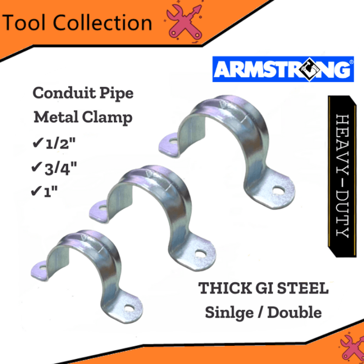 TOKTOOLS Conduit Metal Clamp 1/2" ,3/4" ,1" Heavy Duty Pipe Clamp