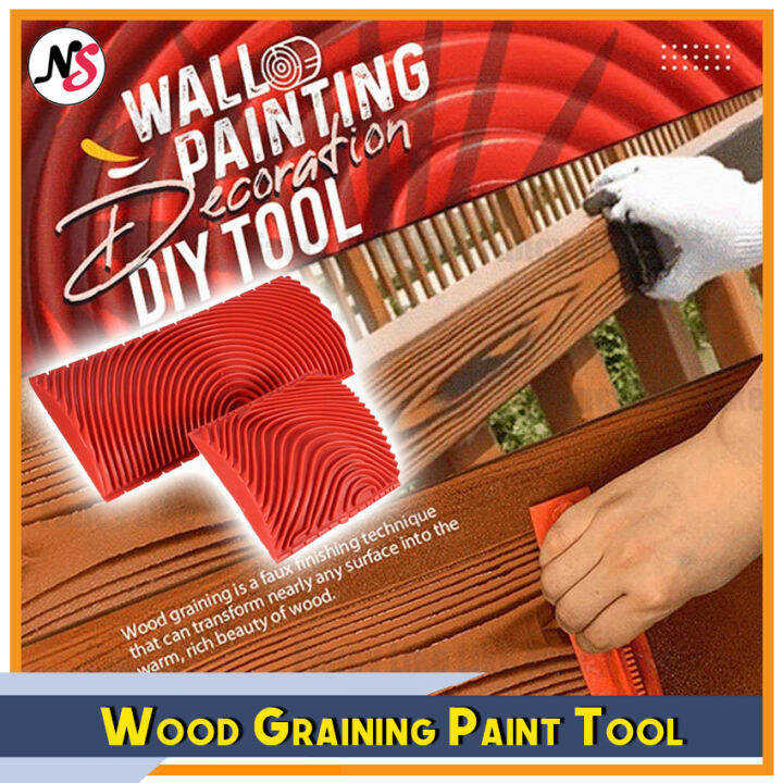 Rubber Wood Grain Paint Roller DIY Graining Painting Tool Wood Grain