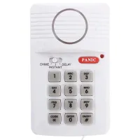 Loud Wireless Door Alarm Security Pin Panic Keypad for Home Office Garage Shed