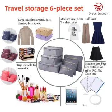 5Pcs Set Waterproof Travel Storage Bags Clothes Packing Carrying Bag Luggage  Organizer Storage Bag