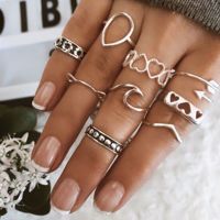 2021 rings for women stainless steel jewelry fidget ring set schmuck sets bague femme bohemian bague couple accessories anelli