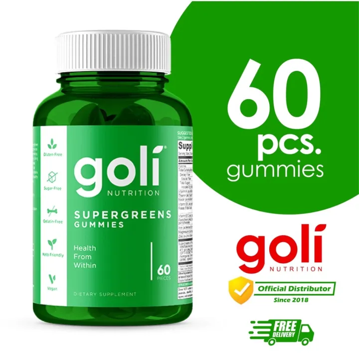 【spot In Manila】goli Nutrition Super Green 60 Gummies Sugar Free , Keto 