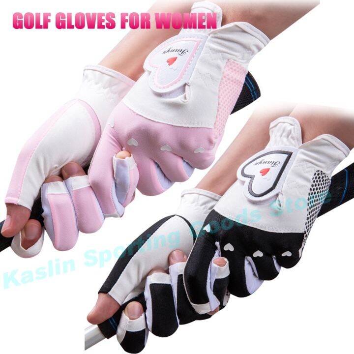 TTYGJ golf ladies fingerless gloves palm nonslip particles left and