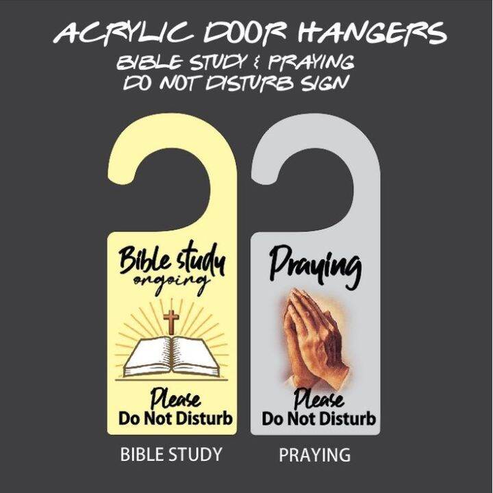 READY STOCK Acrylic Door Hanger DO NOT DISTURB BIBLE STUDY PRAYING ...