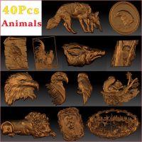 Relief โมเดล3d 40_pcs_animals สำหรับเราเตอร์ Cnc Aspire Artcam_ Animal