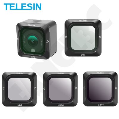 TELESIN CPL ND8 ND16 ND32 ชุดกรองเลนส์สำหรับ DJI Action 2 กล้อง ND CPL เลนส์กรองแม่เหล็กอลูมิเนียมอัลลอยด์กรอบอุปกรณ์เสริม
