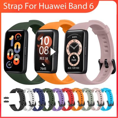 Tali Pita Olahraga Silikon Lembut untuk Huawei Band 6 Tali Pengganti Gelang Pintar untuk Huawei Watchband 6 Honor Band 6